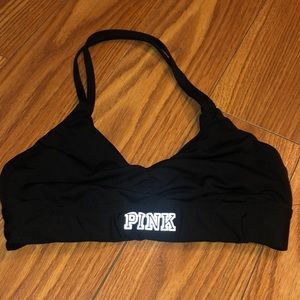 PINK halter sports bra size Small Black